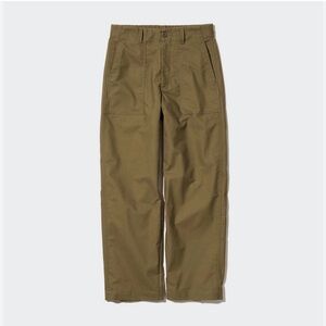 Uniqlo Unisex Wide Leg Military Fatigue Cargo Olive Green Pant Size M